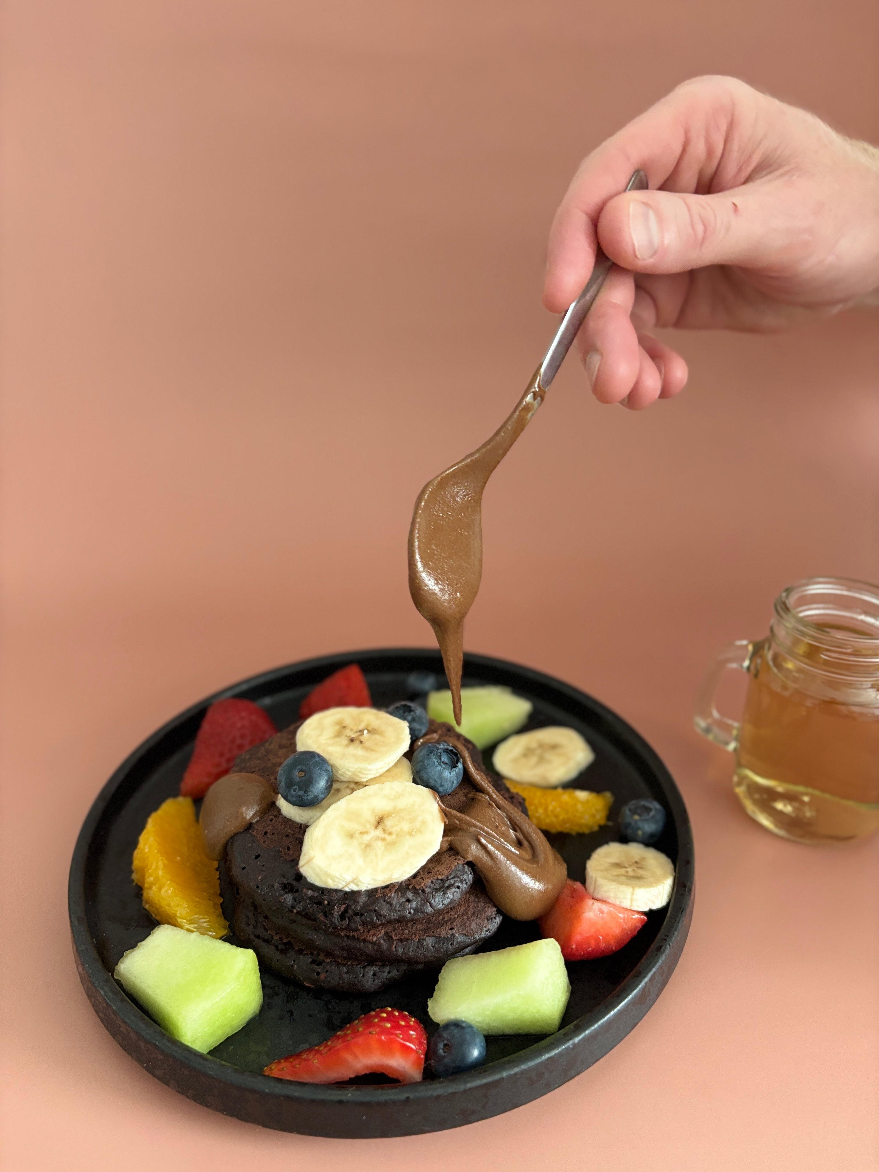 Chocolate oat pancakes