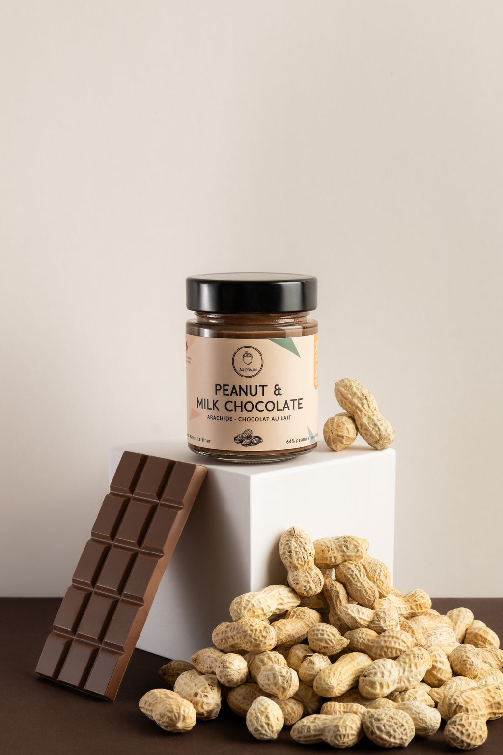 Pâte à tartiner cacahuète chocolat au lait