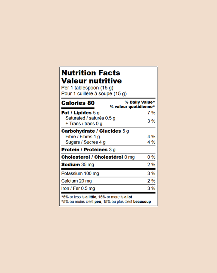 Aupralin peanut milk chocolate spread - nutrition facts